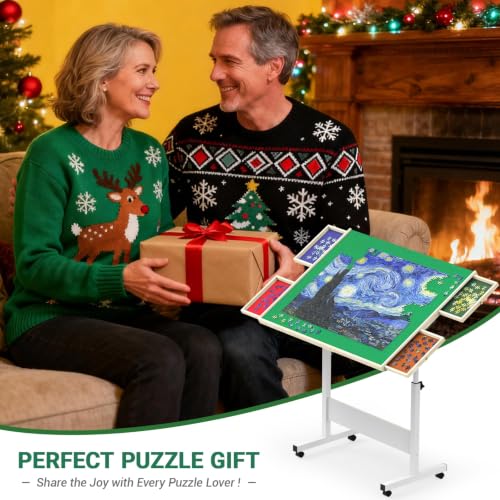 Wooden Puzzle Table with Cover and Drawers – 1500 Piece - Image 6