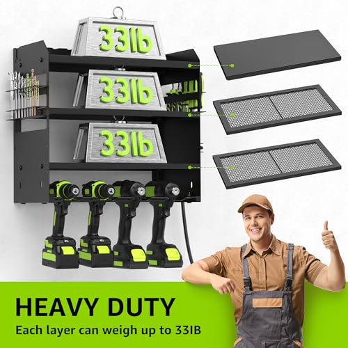 HUPBIPY Modular Power Tool Organizer Wall Mount Drill - Image 8