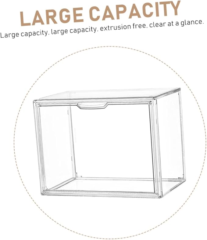 GLEAVI Transparent Bedroom Books Container Stackable Acrylic Sundries Storage Box for Organizing Books Stationery and Classroom Supplies Home and Office Use