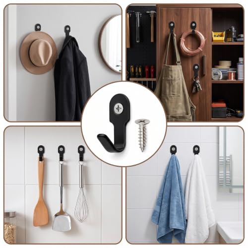 20Pcs Small Black Wall Hooks for Keys - Small Wall Hook Set - Image 7