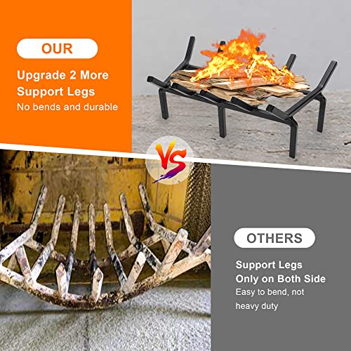 17 Inch Fireplace Grate Heavy Duty Solid Steel Fire Grate - Image 7