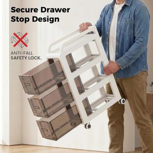 Bathroom Storage with Drawers, 11.8" Wide Slim Cabinet - Image 7
