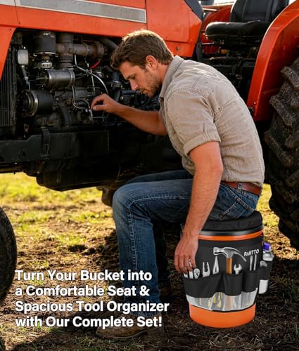 5 Gallon Bucket Seat,Tool Organizer Bag & Bucket Seat Lid - Image 8