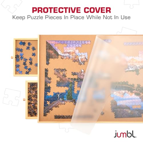 Jumbl 1000-Piece Puzzle Board with Drawers, Lazy Susan - Image 7