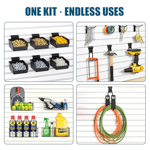 34PCS Slatwall Accessories Set: Baskets, Hooks Set, Screw Bins - Image 7