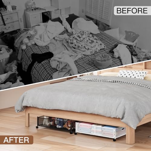 Under Bed Storage with Wheels, Foldable Metal Mesh | Home Organization - Image 8