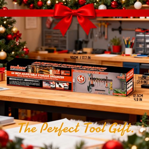 HORUSDY 64 Inch Adjustable Storage System, Wall Mount Tool - Image 8