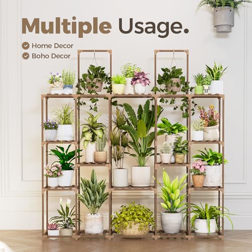 Bamworld Large Plant Shelf Plant Stand Indoor 62.2" Tall - Image 7