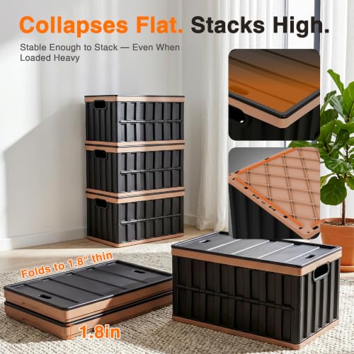 Citylife 2PC 64L Collapsible Storage Bins with Lids - Image 7