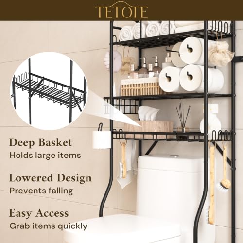 Over The Toilet Storage Rack, 3-Tier Bathroom Organizer - Image 7