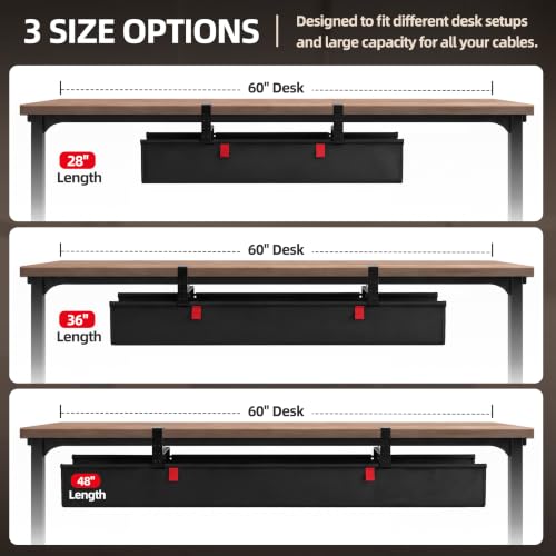 36 Inch Under Desk Cable Management Tray No Drill De | Cable Managemen - Image 7