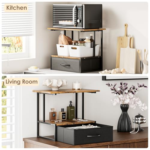 Printer Stand for Desk, Printer Table with Fabric Storage Drawer - Image 8