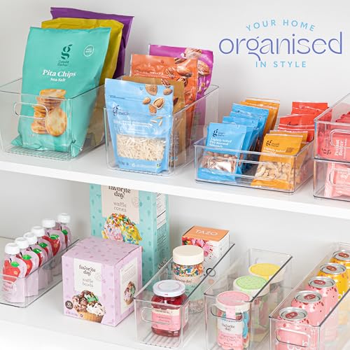 Plastic Food Storage 2 Pack Clear Container Bin with Handles - Image 8