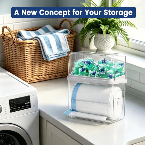 Trash Bag Dispenser with Laundry Pod Storage, Clear Under - Image 8