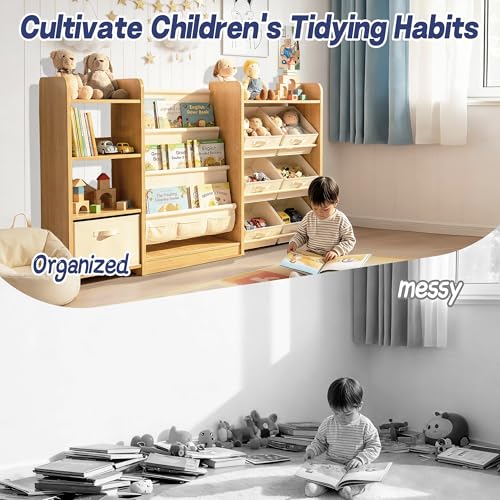 Kids Bookshelf and Toy Storage, Large Toy Storage Chest - Image 8