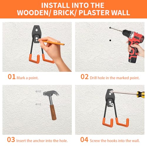 ENUODA Large Garage Hooks Heavy Duty - Ladder Hanger | Garage Storage - Image 7