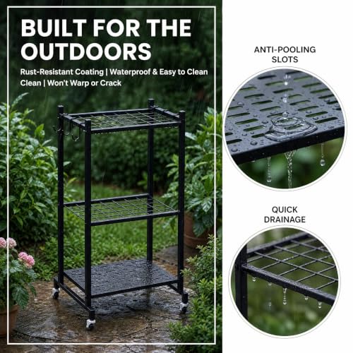 Garden Tool Organizer with Wheels, Garage Tool Organizer - Image 8