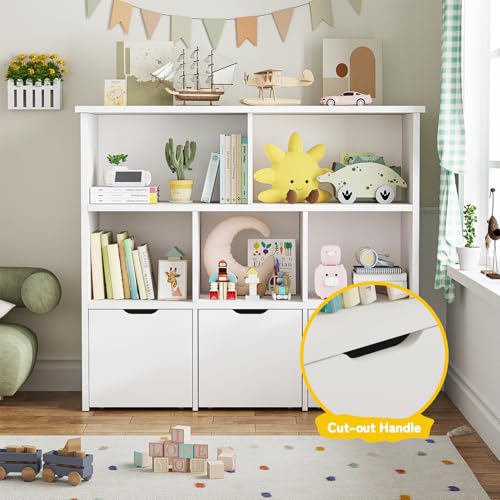 Teckid 2-in-1 Toy Storage Organizer with 5 Cubbies | Home Organization - Image 7