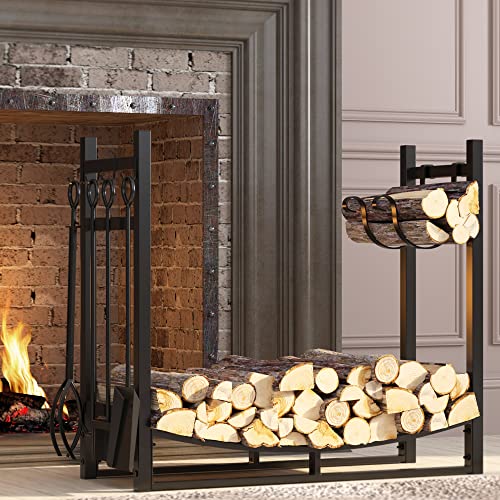 Fire Beauty Firewood Rack Log Holder Wood Storage with 4 - Image 8