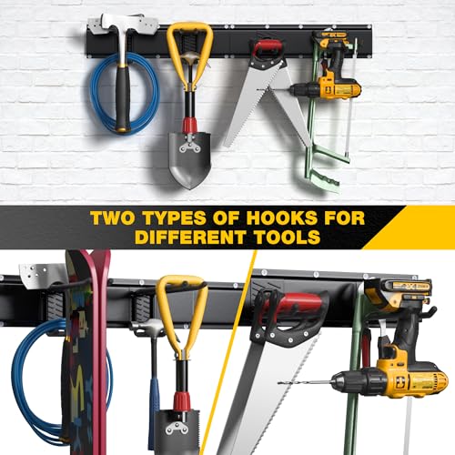 Garage Tool Organizer Wall Mount with 32 inches Rails | Garage Storage - Image 7