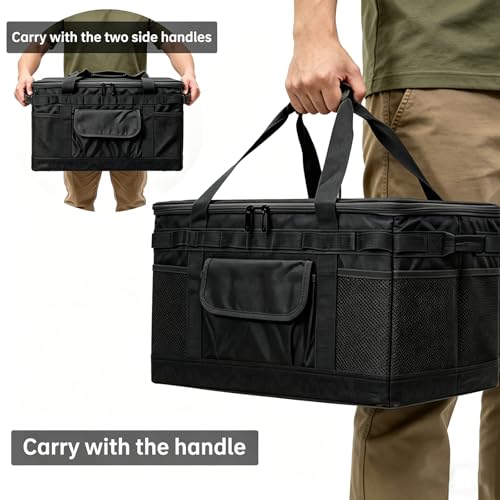 57L Tactical Camping Storage Bag - Black, Waterproof - Image 8