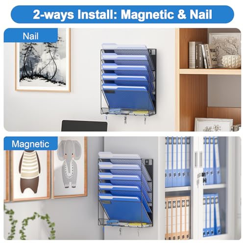 OUTWOLF Magnetic File Holder, 6-Tier Magnetic Wall Hanging - Image 7