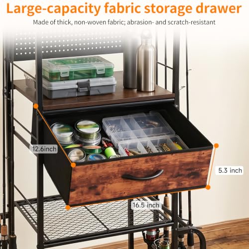 Fishing Rod Holders for Garage, 10-Rod Fishing Rod Storage Rack - Image 8