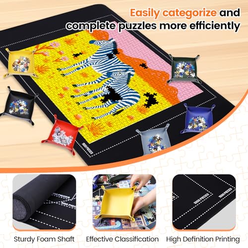 Pohxev Rubber Puzzle Mat Roll Up,Jigsaw Saver Pad Matt - Image 7