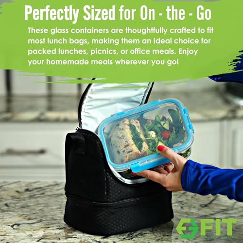 Glass Meal Prep Containers 2 and 3 Compartments, Leak-Proof - Image 7