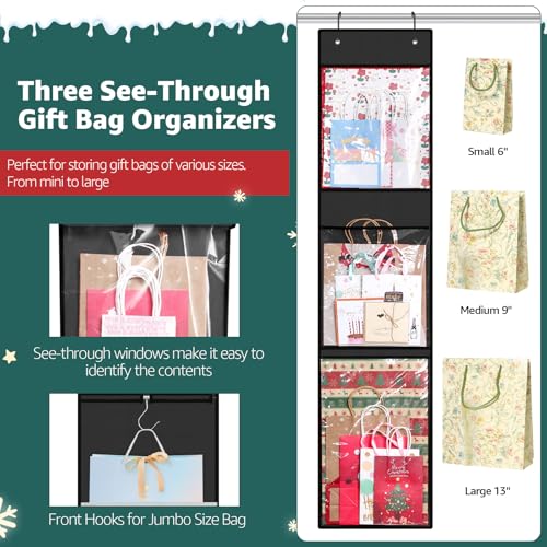 Hanging Wrapping Paper Organizer Storage, Over Door Gift - Image 7