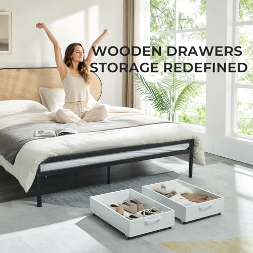 2-Pack Wood Under Bed Storage Drawers Organizer | Home Organization - Image 8