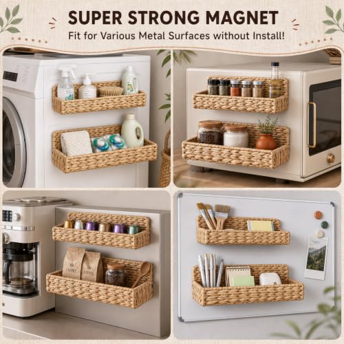 4 Pcs Magnetic Spice Rack for Refrigerator, Magnetic Shelf - Image 7