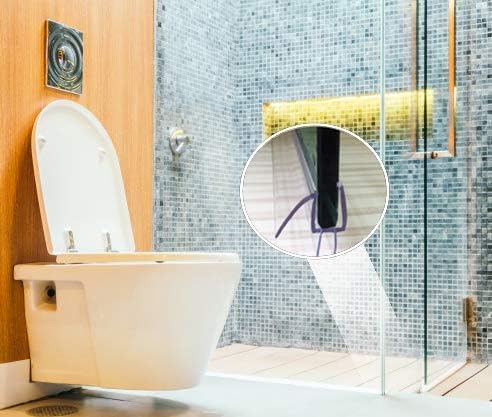 eatelle Shower Door Bottom Seal with Drip Rail for 1/4" (6mm) Thick Glass, 36" Long Sweep - Ultra Clear Polycarbonate