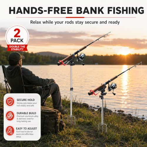 Fishing Rod Holder for Ground 2 Pack,Height - Image 7