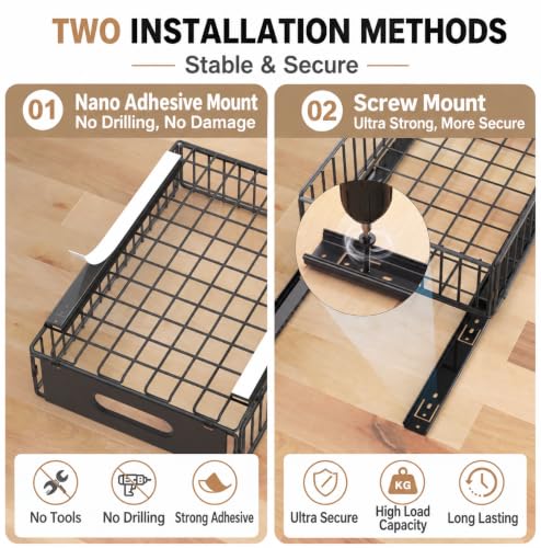 2 Pack Pull Out Cabinet Organizer,Heavy Duty 12"W x 17"D - Image 7