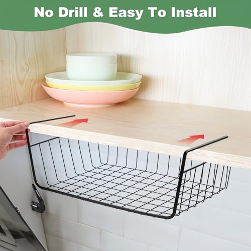 6 Pcs Undershelf Storage Basket Under Shelf Wire Basket - Image 8