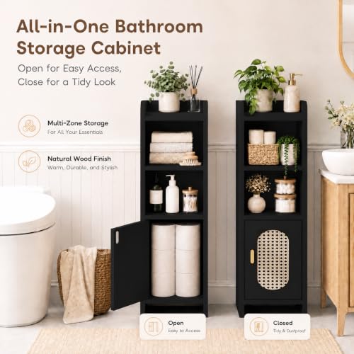 Small Bathroom Storage Cabinet,Narrow Toilet Paper Cabinets - Image 7