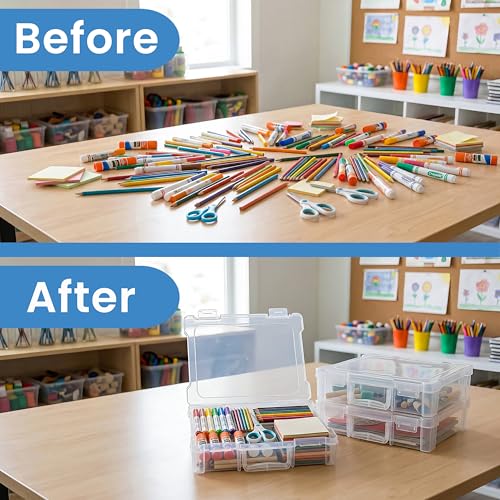 ArtBin 12 x 12 Craft Organizer with Handle, 3 Pack, Clear - Image 7