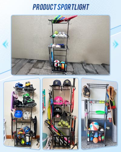 Mythinglogic Rolling Sports Equipment and Toy Organizer - Image 8