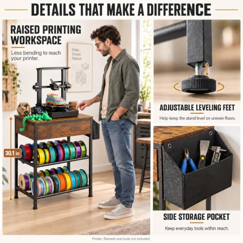 3D Printer Stand with Filament Storage, 23.6-Inch Printer - Image 7