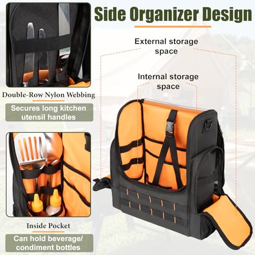 Large Camp Kitchen Organizer with Paper Towel Holder, Black - Image 7