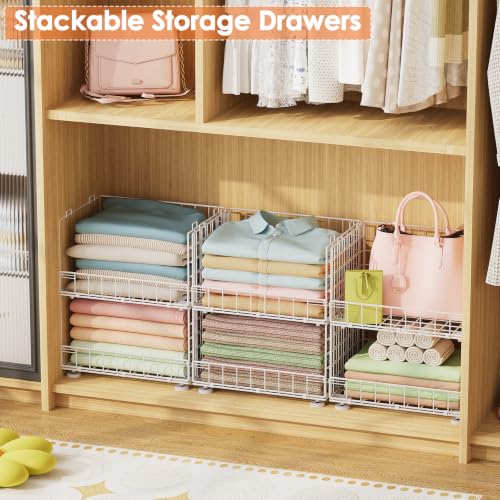 4-Tier Stackable Closet Organizers with Adjustable Feet - Image 7