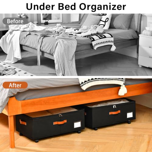 10 inch Height Under Bed Storage with Wheels 2 Pack - Image 7