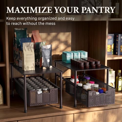 Simple Houseware Stackable Under Sink Sliding Basket | All Products - Image 8