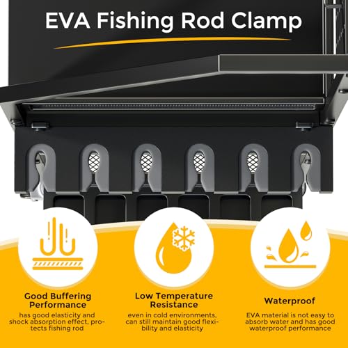 Fishing Rod Holder Organizer with Fabric Drawer & Pegboard - Image 7