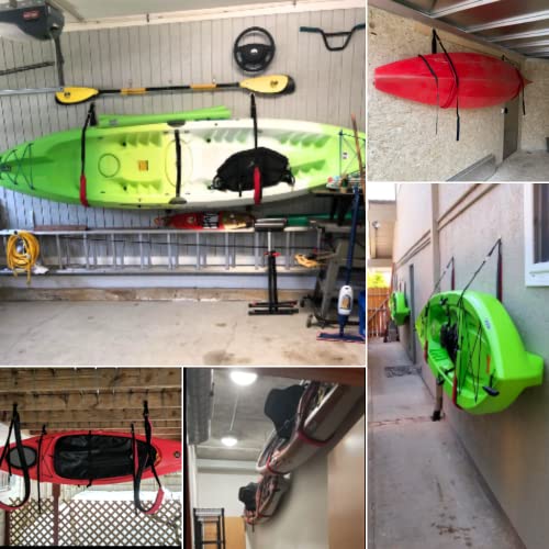 Kayak Storage Rack | Premium Adjustable Padded Wall Straps - Image 7