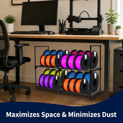 3D Printer Filament Storage Rack Desktop, 2-Tier Metal - Image 8