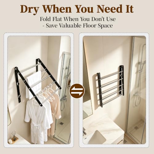 Wall Mounted Drying Rack, Foldable Laundry Rack - Image 8