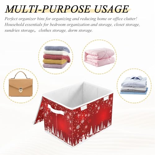 Storage Bins with Lids and Handles, Christmas Tree Snowman - Image 8
