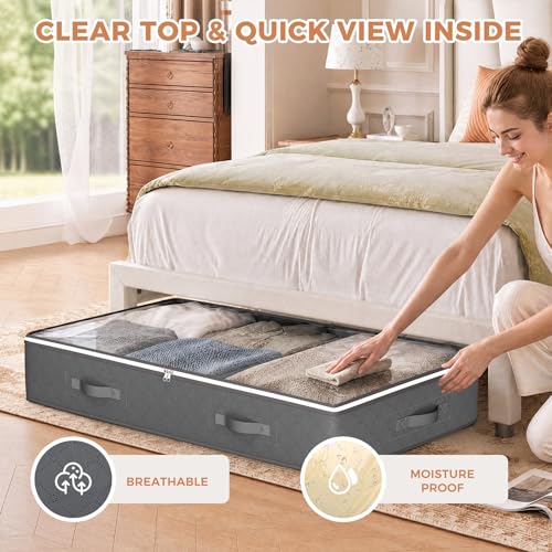 Budding Joy 60L Under Bed Storage Containers, 4 Pack - Image 7